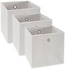Carryhome 'CUBUS' Regalbox, Stoff weiß, 32 x 32 x 32 cm, mit zwei Grifflöchern aus Metall Bild 3
