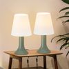 ZMH Nachttischlampe Wohnzimmer Tischleuchte mit Kabel - Tischlampe 2er Set Kleine Lampe Grün E14 Tischlampen Moderne Landhausstil für Esstisch Schlafzimmer - Ohne Leuchtmittel Bild 4