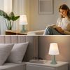 ZMH Nachttischlampe Wohnzimmer Tischleuchte mit Kabel - Tischlampe 2er Set Kleine Lampe Grün E14 Tischlampen Moderne Landhausstil für Esstisch Schlafzimmer - Ohne Leuchtmittel Bild 2