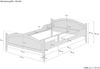 Überlanges Doppelbett 140x220 Kieferbett Massivholz Ehebett Zubehör wählbar V-60.30-14-220ohne Zubehör Bild 4