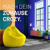 Lumaland Indoor / Outdoor Sitzsack, 2-in-1-Sitzsack, Polyester, 120 x 80 x 75 cm, 300 Liter, Gelb Bild 3