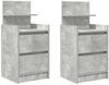 vidaXL Nachttische mit 2 Schubladen 2 Stk. Betongrau 38x34x80 cm 861362 Bild 2
