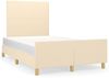 vidaXL Polsterbett mit hohem Kopfteil Stoff Creme 120x200 cm Bild 2