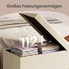 SONGMICS Sitzbank mit Stauraum, faltbare Sitztruhe mit Klappdeckel, Schlafzimmer Wohnzimmer, Leinenoptik, 110 cm, grau Bild 4