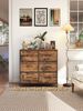 SONGMICS Kommode, Schrank, 6 Stoffschubladen, für Schlafzimmer, Flur, Wohnzimmer, braun-schwarz Bild 4