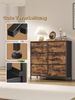 SONGMICS Kommode, Schrank, 6 Stoffschubladen, für Schlafzimmer, Flur, Wohnzimmer, braun-schwarz Bild 3
