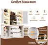 Odikalo Küchenbuffet Küchenschrank Buffetschrank mit App-gesteuerter LED-Beleuchtung (185 x 140 x 40 cm, 3 Schubladen, Arbeitsplatte, verstellbare Böden) Bild 4