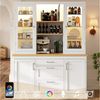 Odikalo Küchenbuffet Küchenschrank Buffetschrank mit App-gesteuerter LED-Beleuchtung (185 x 140 x 40 cm, 3 Schubladen, Arbeitsplatte, verstellbare Böden) Bild 3