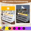 Merax Sideboard, Kommode mit LED-Beleuchtung und 6 Schubladen, Staufach mit Marmorkorn, Moderner Schrank für Wohnzimmer und Schlafzimmer, 120x40x85cm, Weiß Bild 5