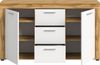 xonox. home Wohnen Jam X8BK6T01 Sideboard Schrank Lowboard Wohnzimmerschrank in Wotan Eiche Melamin und weiß Melamin, ca. B/H/T: 125 x 80 x 35 cm Bild 3