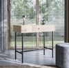 AX LIVING Tisch mit Schubladen Dinley 93 cm Beige Matt auf Metallgestell Bild 5