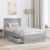 vidaXL Bettrahmen mit Schubladen Grau Sonoma 90 x 190 cm Holzwerkstoff 3410954 Bild 3