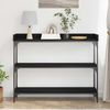 Konsolentisch, Beistelltisch, Konsole mit Regal Schwarz Eichen-Optik 100 x 30 x 80 cm Bild 4