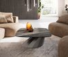 Couchtisch Edge Boot 90x90 cm Keramik Laminam® Noir Desir Braun Parabi Metallic Silber Bild 2