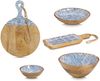 ZELLER 25692 Schneide-/ Servierbrett BLAU mit Griff, Mangoholz, ca. 43 x 30 x 2 cm Bild 4
