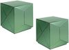 Kleiner Würfel Beistelltisch 2er Set mit Spiegelglas Grün, Höhe 40cm Bild 2