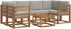 vidaXL Outdoor-Sofagarnitur mit Kissen 7 pcs Natürlich und Hellgrau 3366064 Bild 2