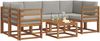 vidaXL Outdoor-Sofagarnitur mit Kissen 7 pcs Natürlich und Hellgrau 3366064 Bild 3