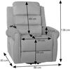 Fernsehsessel HWC-K63, Relaxsessel, Liegefunktion Aufstehhilfe Massage Heizfunktion, Stoff 220g/m² Chenille ~ braun Bild 3