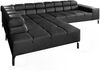 KAWOLA Sofa NELSON Ecksofa Leder schwarz Recamiere links 72 x 216 x 321 cm Bild 3