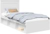 vidaXL Bettrahmen mit Kopfteil Weiß 75 x 190 cm Massives Kiefernholz 3410144 Bild 2