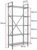 Dmora Bücherregal Suriel, Büroregal, Mobiler Buchhalter, Bücherbrett, 90x34 h180 cm, Eiche und Schwarz Bild 3