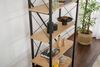 Dmora Bücherregal Suriel, Büroregal, Mobiler Buchhalter, Bücherbrett, 90x34 h180 cm, Eiche und Schwarz Bild 4