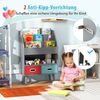 Bücherregal Kinder Kinderregal mit 3 Ablagen & offenem Fach & 2 Stoffschubladen Grau Bild 5