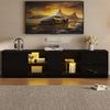 Merax 160 cm TV-Ständer, Hochglanz-Kommode, Sideboards mit LED-Beleuchtung, Lowboards passend für 65" Fernseher, Schwarz Bild 3