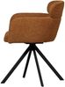 Esszimmerstuhl Fenne aus Webstoff, modern und drehbar, Orange, weiche Polsterung, Metallgestell Bild 3