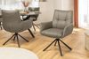 Drehbarer 360° Echtleder Stuhl SIGN taupe Federkern mit Armlehne Metallgestell Bild 4