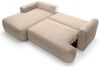 Selsey 'Ovo' Ecksofa mit Schlaffunktion, Stauraum und Samtbezug, beige, links, 93 x 260 x 165 cm Bild 3