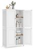VASAGLE Badschrank mit 4 Türen, Badezimmerschrank mit höhenverstellbaren Einlegeböden, Shaker-Stil, weiß Bild 2