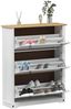 vidaXL Schuhschrank Corona Weiß 99 x 32 x 122 cm Massives Kiefernholz 42024954 Bild 3