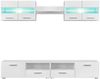 VidaXL 5-tlg. TV-Wohnwand-Set mit LED-Leuchten Hochglanz-Weiß 246027 Bild 3