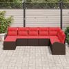 vidaXL Sofa Set mit Kissen 8 pcs Braun und Rot Poly-Rattan 3354833 Bild 3