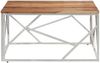 vidaXL Couchtisch Silbern Edelstahl und Massivholz Akazie 349951 Bild 3