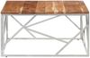 vidaXL Couchtisch Silbern Edelstahl und Massivholz Akazie 349951 Bild 4