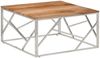 vidaXL Couchtisch Silbern Edelstahl und Massivholz Akazie 349951 Bild 2