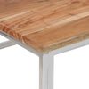 vidaXL Couchtisch Silbern Edelstahl und Massivholz Akazie 349951 Bild 5