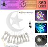 LMaxhome LED-Lichterkette Wasserfall Weihnachtsbaum Beleuchtung Stern Außen Garten, 350-flammig, 3.47M, 8 Modi mit Fernbedienung, Topper Mondstern, Timer Bild 3