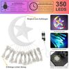LMaxhome LED-Lichterkette Wasserfall Weihnachtsbaum Beleuchtung Stern Außen Garten, 350-flammig, 3.47M, 8 Modi mit Fernbedienung, Topper Mondstern, Timer Bild 4