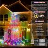 LMaxhome LED-Lichterkette Wasserfall Weihnachtsbaum Beleuchtung Stern Außen Garten, 350-flammig, 3.47M, 8 Modi mit Fernbedienung, Topper Mondstern, Timer Bild 2