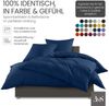 Bettwaesche-mit-Stil Mako-Satin Spannbettlaken Jeans Blau 100x200cm Höhe 5-10cm Bild 2