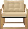 vidaXL Outdoor-Sofagarnitur Massives Akazienholz und Textilene Weiß 3439075 Bild 5