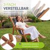 JUSKYS® Sonnenliege Tavira Anthrazit - Klappbar, 3-fach verstellbare Rückenlehne, mit abnehmbarem Kopfpolster, wetterfest, geöltes Akazienholz, 2er Set Bild 2
