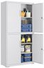 SONGMICS Aktenschrank mit 4 Türen, 5 Ebenen & 2 Schlössern, Stahl Mattgrau, 40x80x180 cm Bild 4