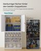 SONGMICS Aktenschrank mit 4 Türen, 5 Ebenen & 2 Schlössern, Stahl Mattgrau, 40x80x180 cm Bild 2