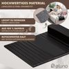 eluno Sofatablett mit Silikonablage und seitlichen Fächern, faltbare Ablage für Snacks, Handy uvm, Bambus, in Schwarz Bild 5