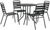 vidaXL Gartenstuhl-Set 5-tlg. Stapelbar Pulverbeschichteter Stahl 3283765 Bild 2
